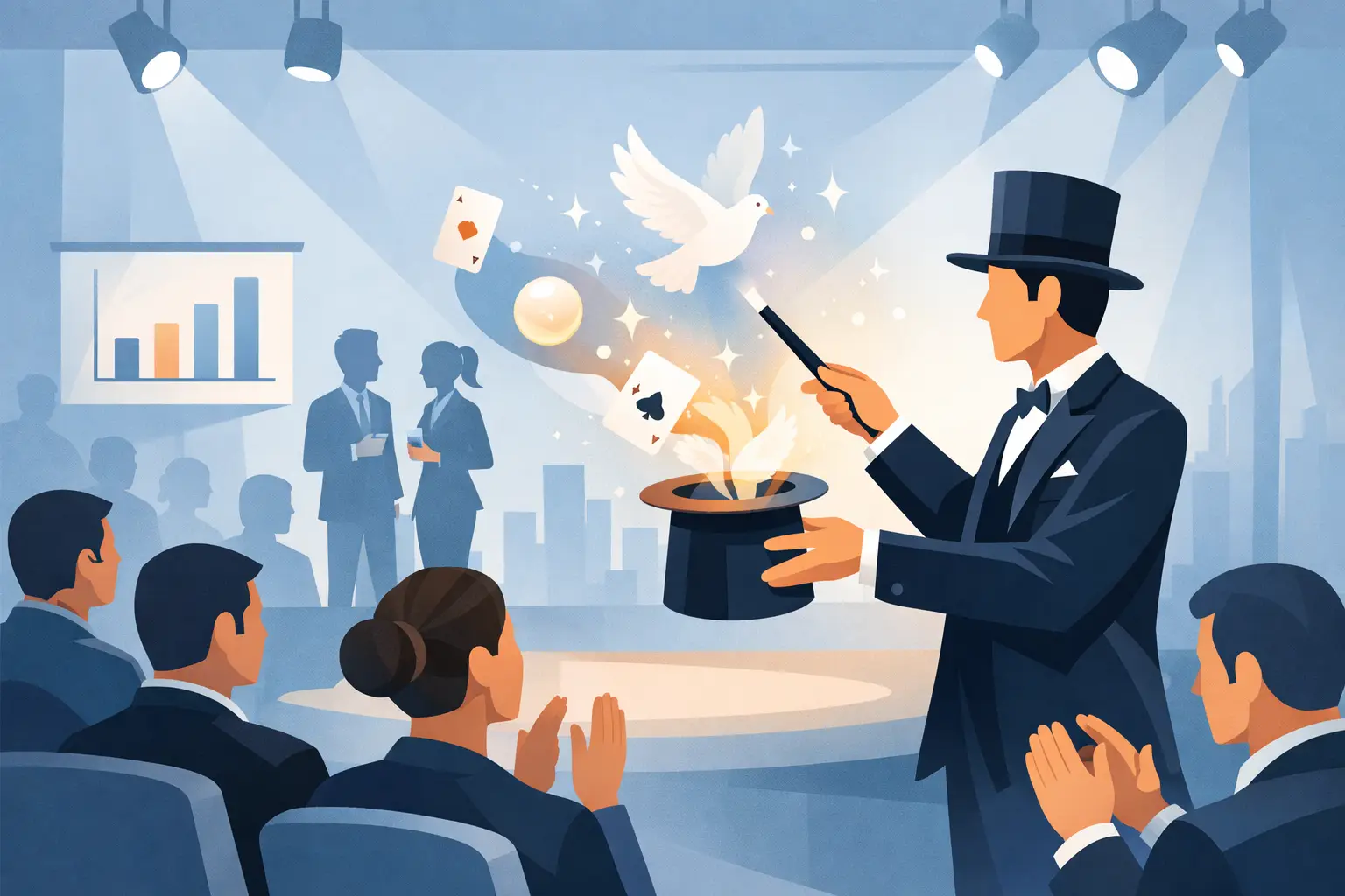 Mago corporativo: impacto real en eventos